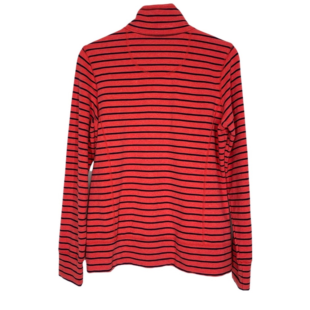 L.L. Bean Ultrasoft Sweatshirt Full-Zip Mock-Neck Jacket Stripe Size Small - Picture 3 of 10